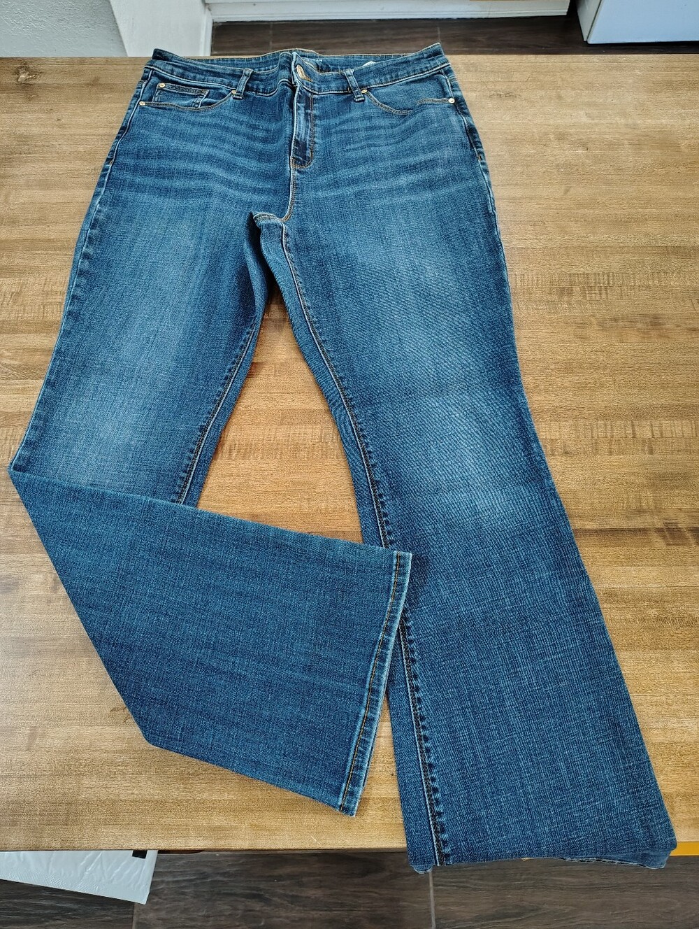 CHICO'S Classic Blue Denim Boot Cut Jeans Size 12R/2R